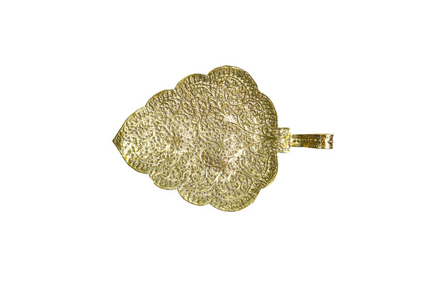 Amira Brass Cutwork Leaf Platter