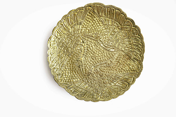 Elara Brass Golden Flamingo Tray