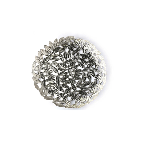 Autumn Leaves Silverplated Brass Deep Platter