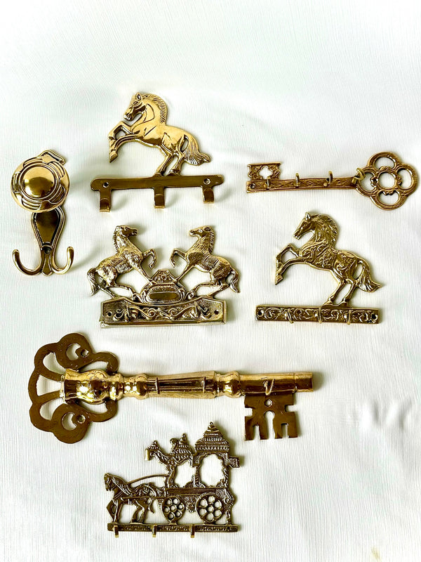 Vintage Brass Key Holders and Hooks