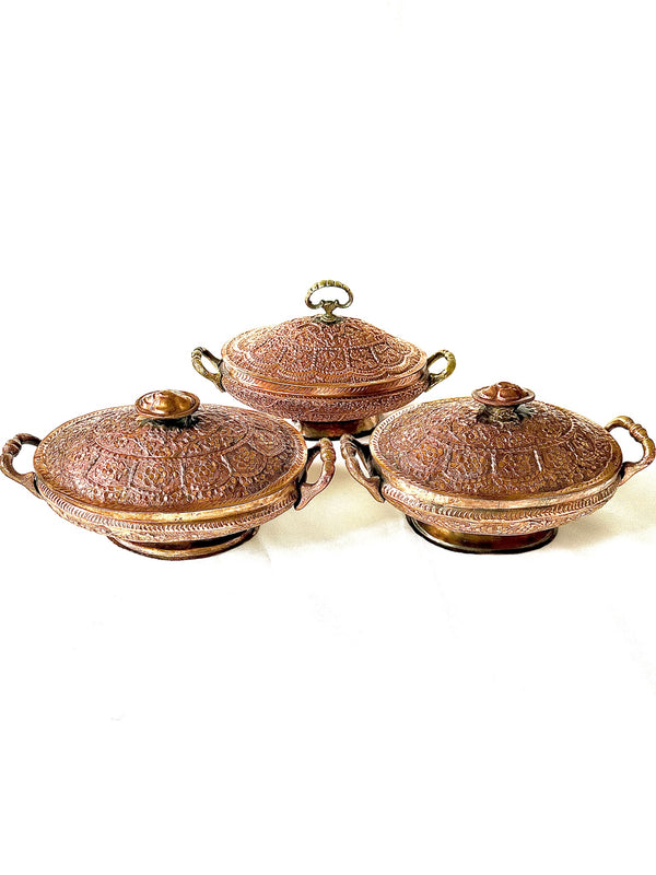 Vintage Indian Copper Serving Dishes