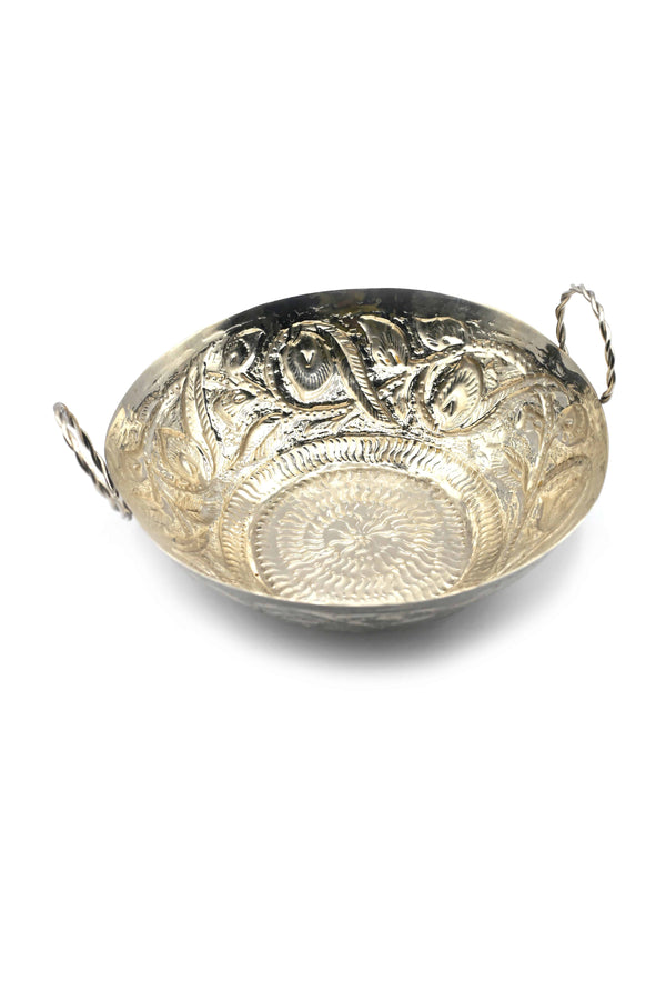 Silverplated Brass Karahi with Handles