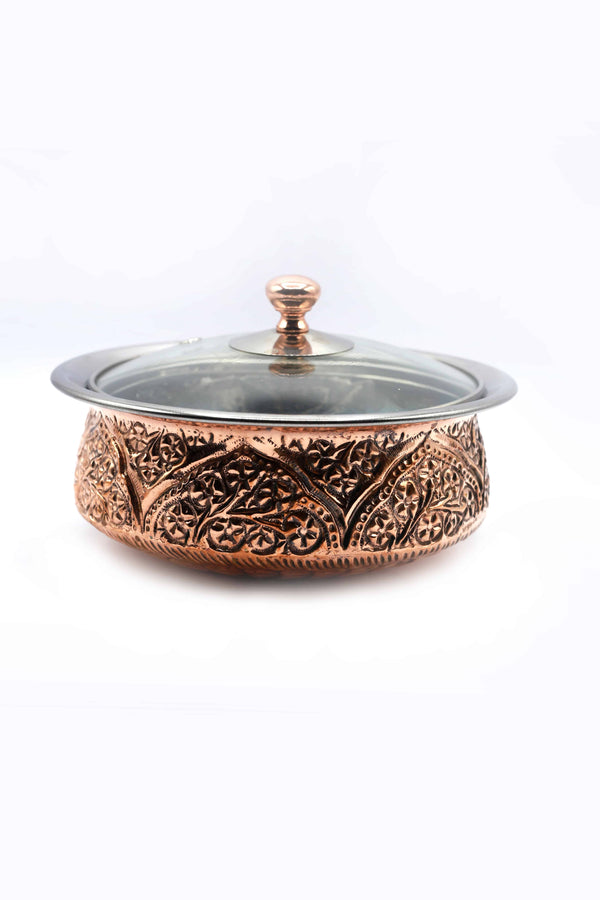 Naqsheen Copper Handi with Lid