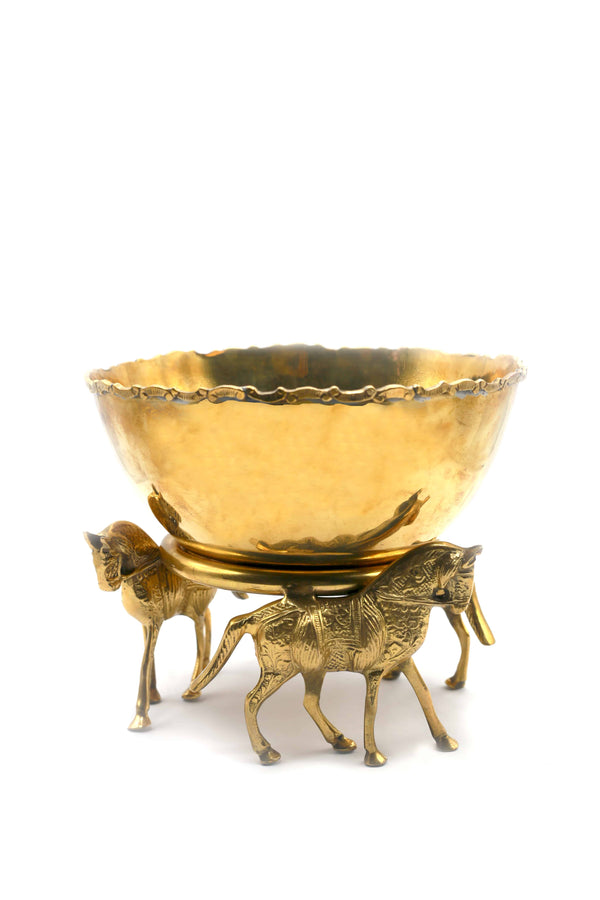 Brass Horse Elevated Bowl