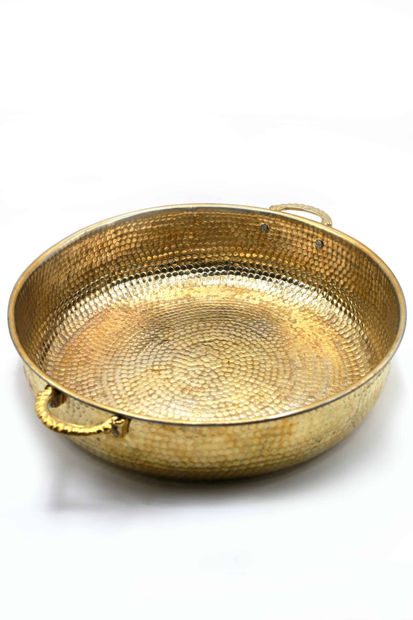 Brass Hammered Deep Serving Thaal