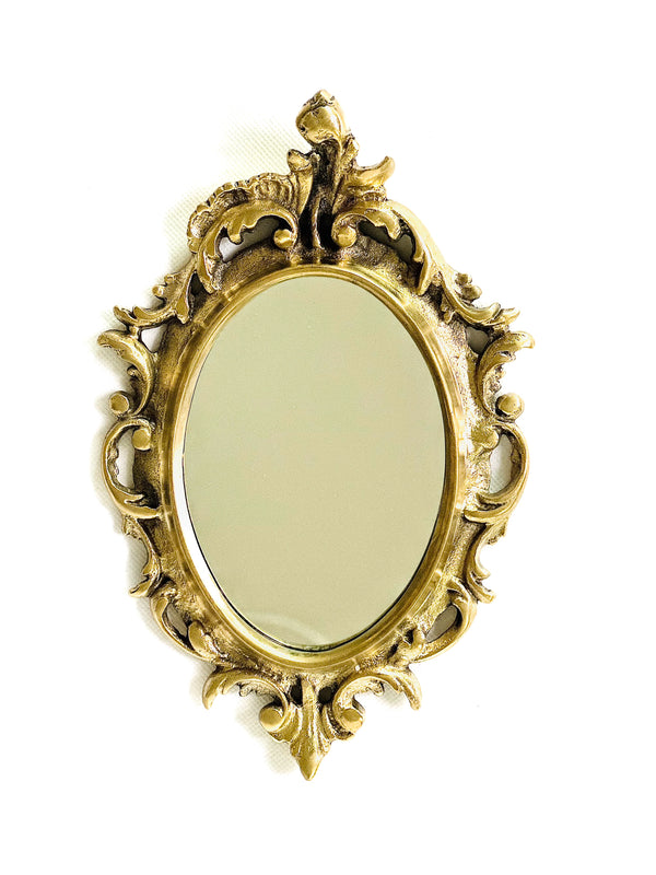 Victorian-Style Hanging Brass Mirror Frame