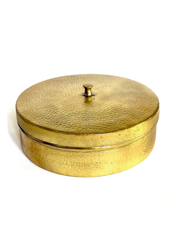 Heritage Brass Spice Box with Hammered Detailing