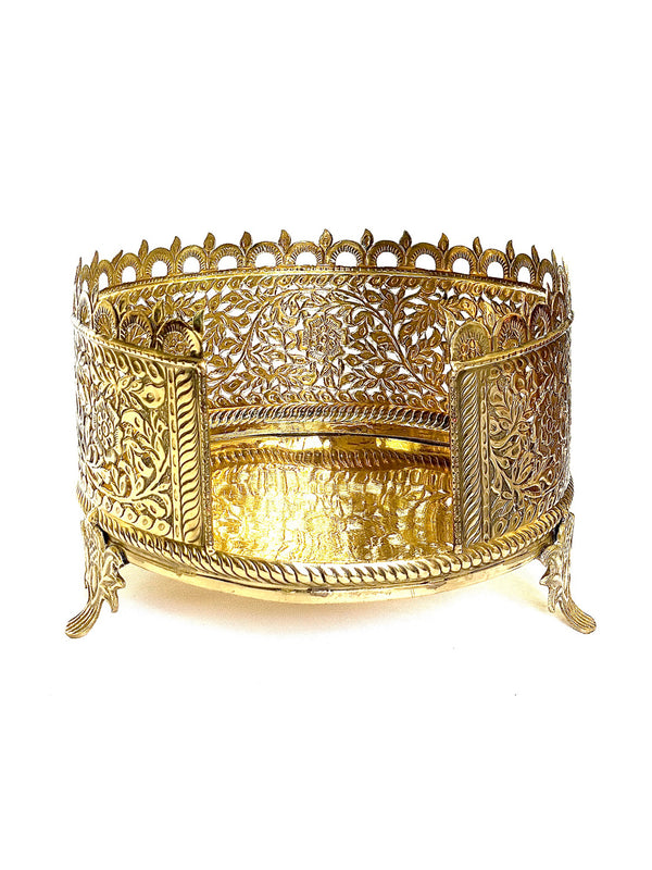 Filigree Brass Cutwork Plate Holder