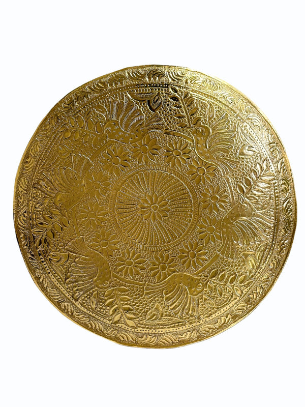 Golden Garden of Eden Brass Tray